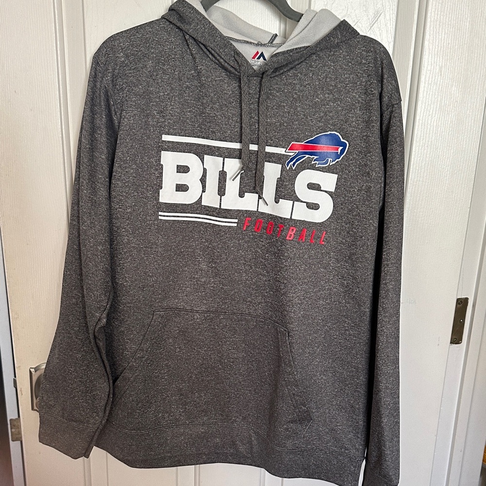 Men’s Majestic Gray Buffalo Bills Pullover Hoodie